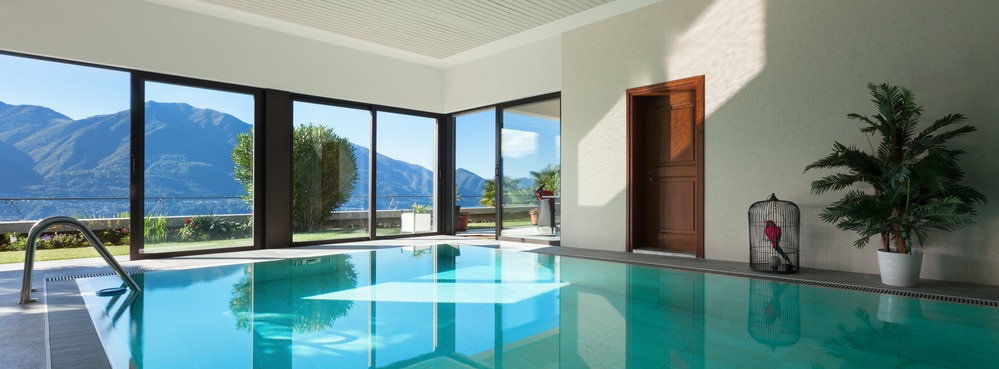house with an inside pool