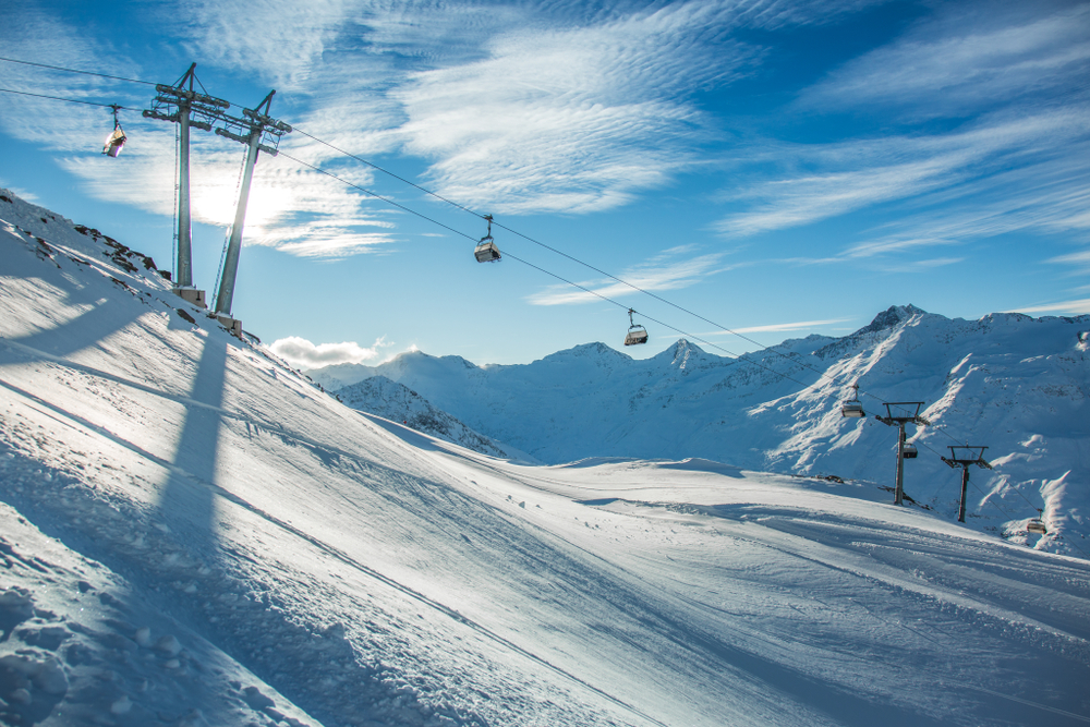 Wyciągi na terenie narciarskim Obergurgl Tyrol Austria