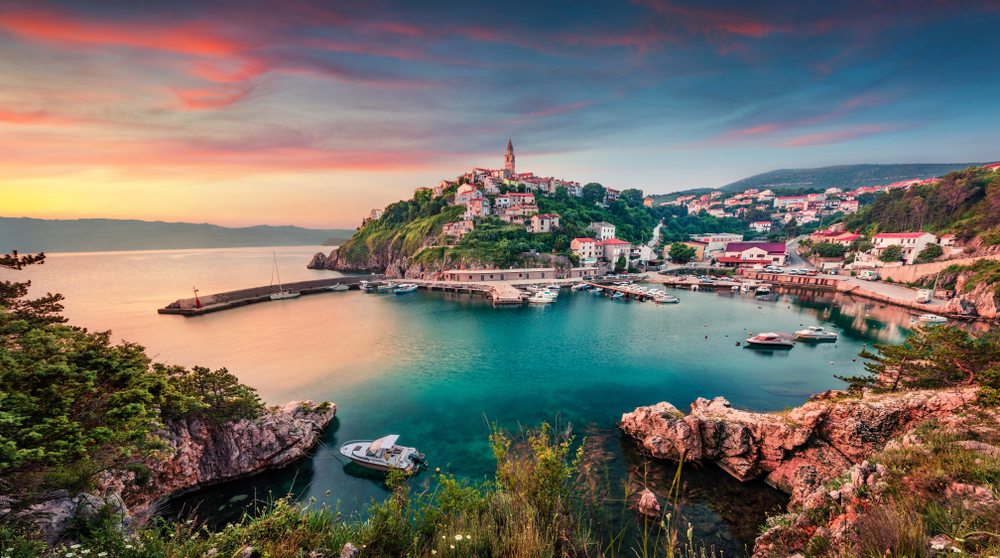 Widok na Vrbnik na wyspie Krk