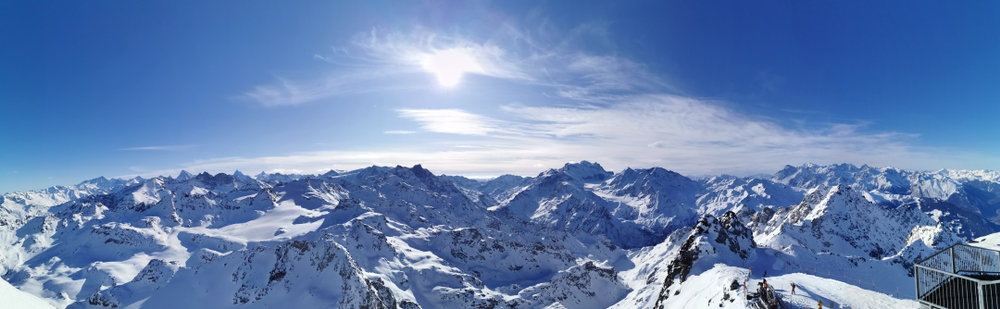 Verbier i widok na szwajcarskie szczyty